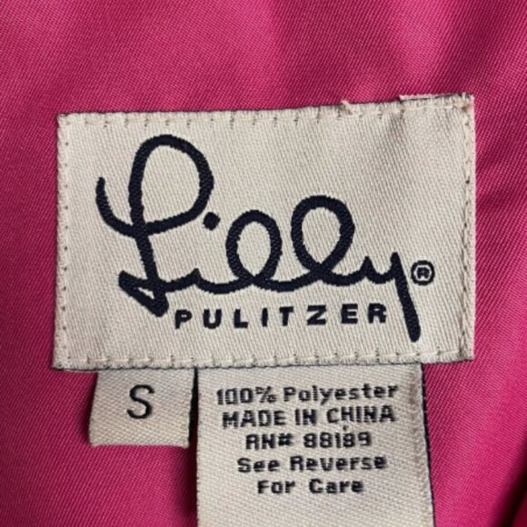 VTG Lilly Pulitzer Pink Lightweight Long Sleeve Button Front Quilted Jacket S - Picture 5 of 5